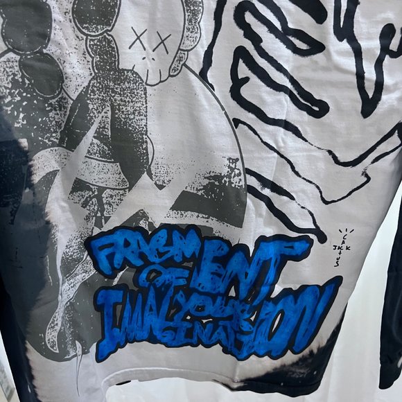 Cactus Jack X KAWS X Fragment Exclusive Logo Long Sleeve Tshirt - Black - Picture 4 of 5